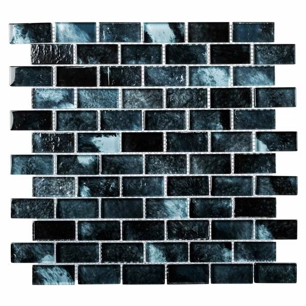 Bluz Cerulean 1 in. x 2 in. Glass Mosaic Wall Tile, Andova Tiles, Mfr#: Andova Tiles